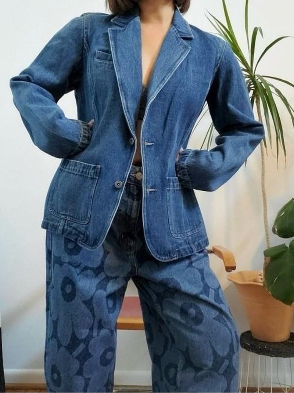 Liz Claiborne Blue Denim Blazer Jacket - Picture 4 of 6